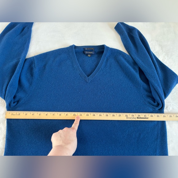 Club Room 100% Cashmere Blue V-Neck Sweater Mens XL - Picture 5 of 7